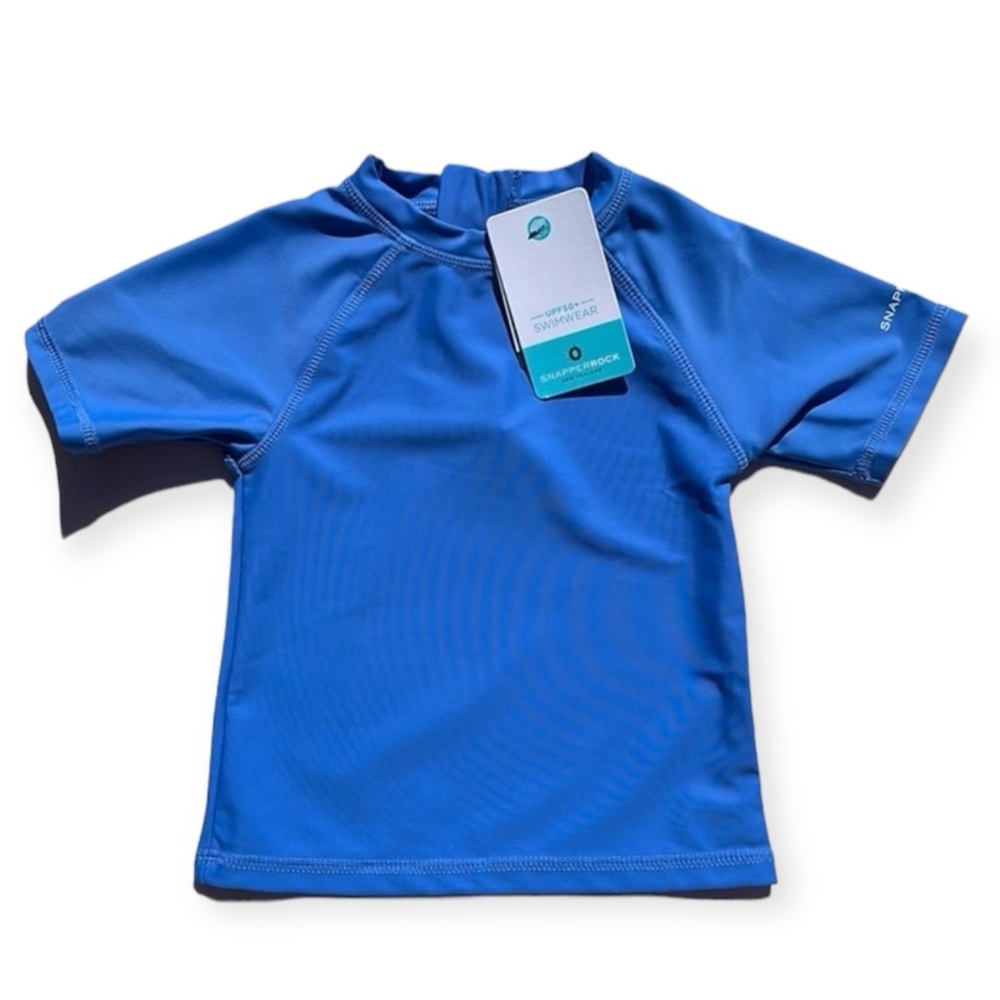 NWT Snapper Rock UPF 50+ Rashguard 18–24M Blue Short Sleeve Swim Top